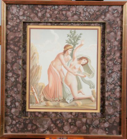 null SET OF FOUR LITHOGRAPHS in colors 

"Scene of the antique"

Nice frame

H :...