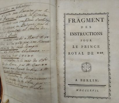 null A.BERLIN 

Fragment des instructions pour le prince de 

XVIIIème siècle 



Provenance...