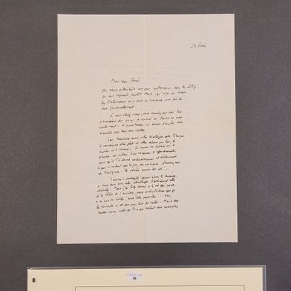 null CAMUS (Albert). Lettre autographe signée « Albert Camus » à René Char. [Cabris,...
