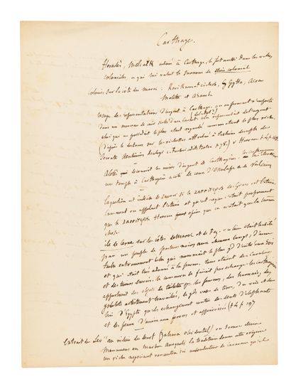 FLAUBERT (Gustave). Manuscrit autographe...