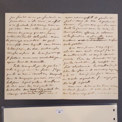 null DELACROIX (Eugène). Lettre autographe signée [à Charles Soulier]. S.l., 8 mai...