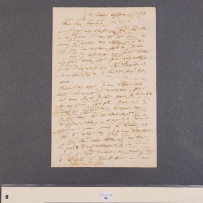 null BAUDELAIRE (Charles). Lettre autographe signée « Ch. Baudelaire » à Jules Troubat....
