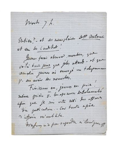 null FLAUBERT (Gustave). Lettre autographe signée [à l'éditeur Georges Charpentier]....