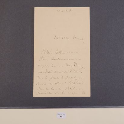 null TOULOUSE-LAUTREC (Henri de). Lettre autographe signée « Harry » à sa mère. [Paris],...