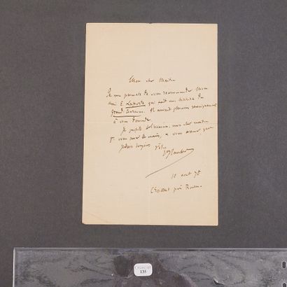 null FLAUBERT (Gustave). Lettre autographe signée [à l'historien Adolphe Chéruel]....
