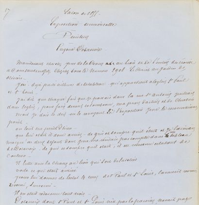 null DUMAS père (Alexandre). Manuscrit autographe intitulé « Eugène Delacroix »,...