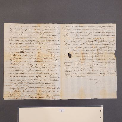 null GÉRICAULT (Théodore). Lettre autographe signée à Pierre-Anne Dedreux. Florence,...