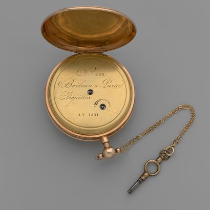 null BOILEAU

Circa: 1821.

Yellow gold gousset watch 750/1000 with repetition of...