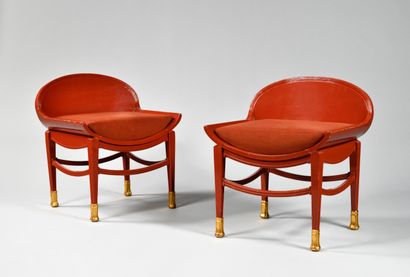 null GEORGES DE FEURE (1868-1943)

Paire de sièges en bois mouluré et sculpté et...
