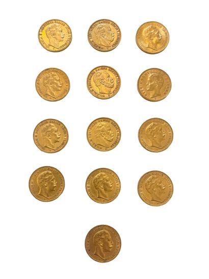 null GERMANY

13 pieces 20 mark gold

Weight : 103.1