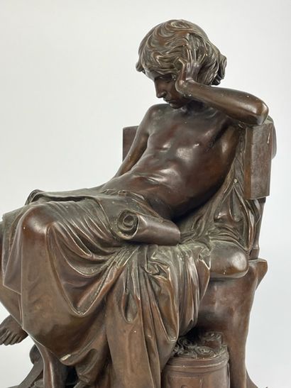 null Charles Jean Marie DEGEORGES (1837-1888) 

La jeunesse d'Aristote 

Bronze à...