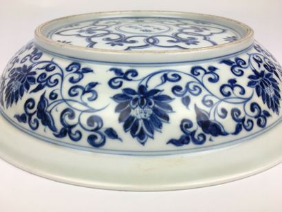 null CHINE

Plat creux en porcelaine bleu et blanc à décor de carpes, lotus et branchages.

Marque...
