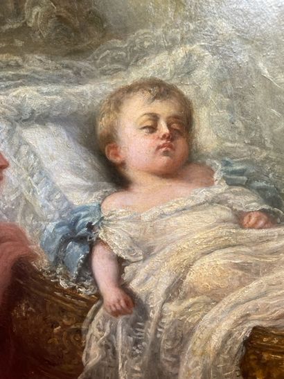 null ECOLE FRANÇAISE du milieu du XIXe siècle

Le prince impérial endormi contemplé...