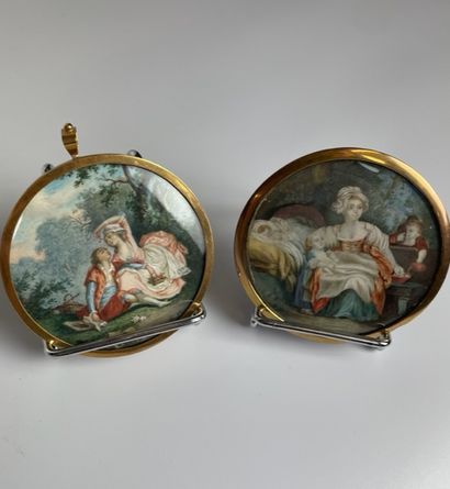 null FRENCH SCHOOL end of 18th century

Scenes of genre

Pair of round miniatures...