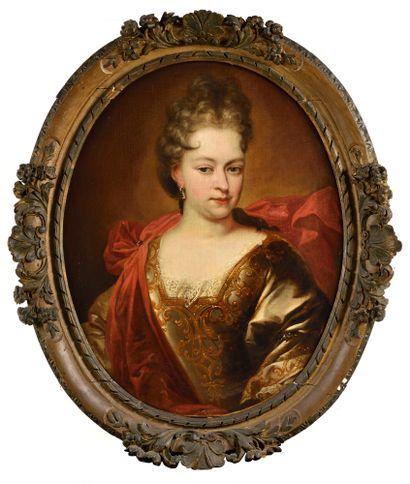 null 
Ecole ITALIENNE vers 1720, entourage de Mulinaretto 

Portrait de dame en robe...