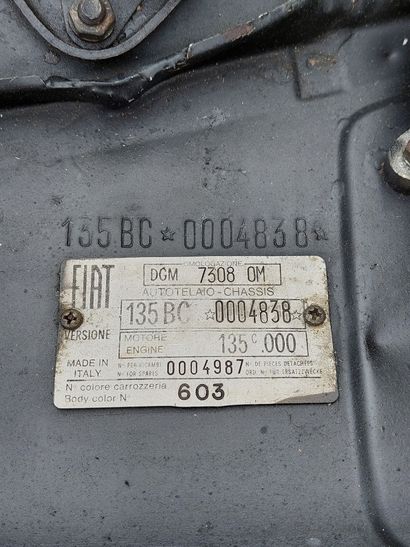 1972 FIAT "Serial number: 0004838


 Original low mileage


 2.4L engine


French...