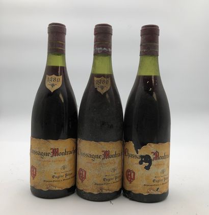 null 3 bottles CHASSAGNE-MONTRACHET 1980 Eugène Péron

(N. 2 between 3 and 4 cm,...