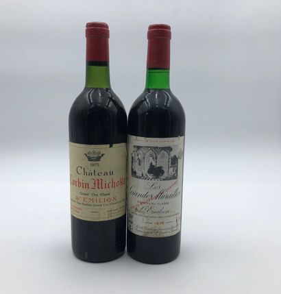 null 2 bouteilles : 1 CHÂTEAU CORBIN MICHOTTE 1975 Saint-Emilion, 1 LES GRANDES MURAILLES...