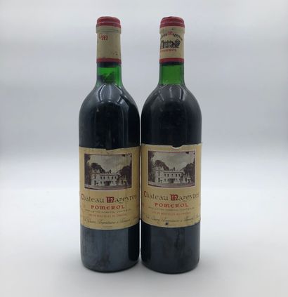 null 2 bouteilles : 1 CHÂTEAU MAZEYRES 1979 Pomerol, 1 CHÂTEAU MAZEYRES 1980 Pomerol...