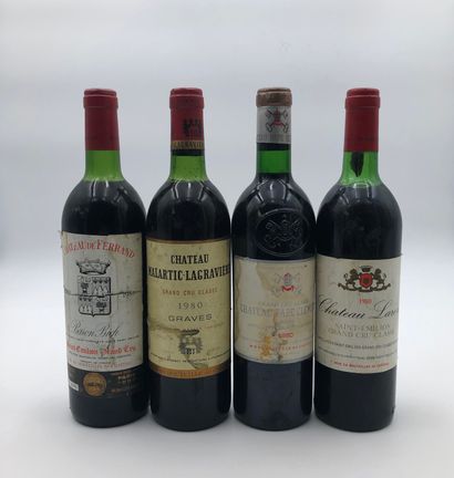 null 4 bouteilles : 1 CHÂTEAU DE FERRAND 1980 Saint-Emilion Grand Cru, 1 CHÂTEAU...
