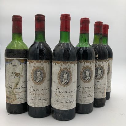 null 6 bouteilles : 1 Baronat 1975 Saint-Emilion, 4 Baronat 1980 Saint-Emilion, 1...