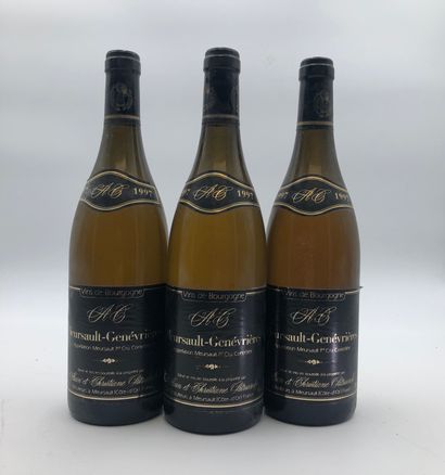 null 3 bottles MEURSAULT-GENEVRIERES 1997 1er Cru Alain et Christiane Patriache

...