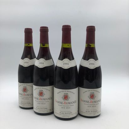 null 4 bottles VOSNE ROMANÉE 1994 1er Cru "Aux Réas" Alain Guyard

(E. f, lm) (Cellar...
