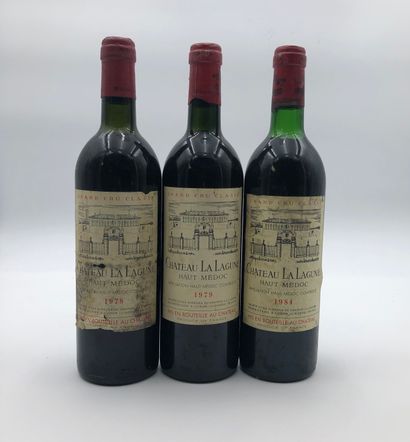 null 3 bouteilles : 1 CHÂTEAU LA LAGUNE 1978 3e GC Haut-Médoc, 1 CHÂTEAU LA LAGUNE...