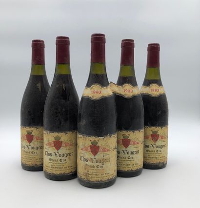 null 5 bottles CLOS VOUGEOT 1993 Grand Cru Jean Raphet & fils

(N. between 2 and...