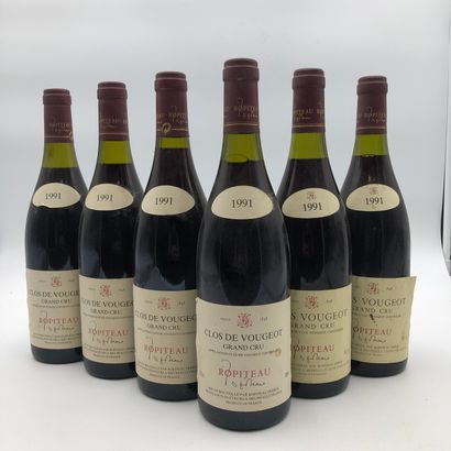 null 6 bottles CLOS VOUGEOT 1991 Grand Cru Domaine Ropiteau

(N. 3 to 2 cm, E. f,...