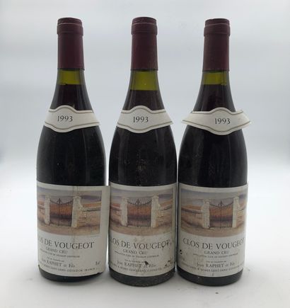 null 3 bottles CLOS VOUGEOT 1993 Jean Raphet & fils

(N. 1 between 2 and 2.5 cm,...