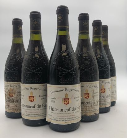 null 6 bottles CHÂTEAUNEUF DU PAPE 1995 Domaine Roger Sabon

(E. f, m, tlg, 1 slightly...