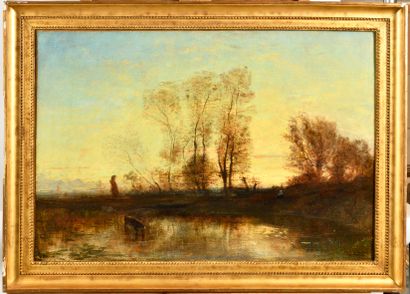 null FELIX ZIEM (1821-1911)

Effects of light at sunset

Oil on canvas

Signed lower...