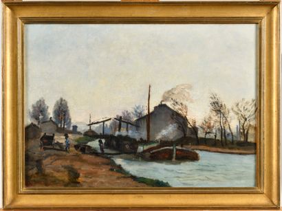 null ARMAND GUILLAUMIN (1841-1927)

Bord de canal en Ile-de-France, vers 1869

Huile...