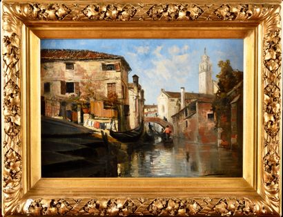 null Gustaf ADELSWÄRD (1843-1895)

Canal à Venise, vue de l'église de Carmini 

Huile...