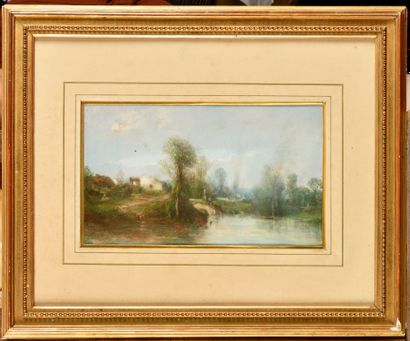 null Camille FLERS (1802-1868)

Bord d'étang animé 

Pastel 

Signé en bas à gauche

18...