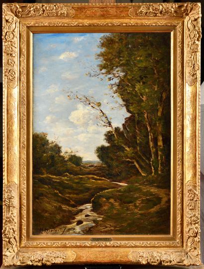 null Henri Joseph HARPIGNIES (1819-1916)

The brook

Oil on canvas,

Signed lower...