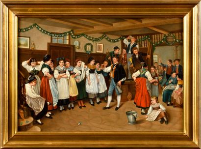 null Benjamin I VAUTIER (1829-1898) After,

Dancing Break during an Alsatian Wedding

Oil...