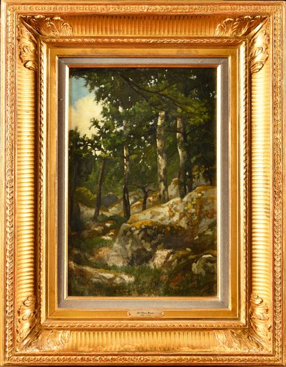 null 
Ernest Auguste LE VILLAIN (1834-1916)




Rochers en forêt de Fontainebleau




Huile...
