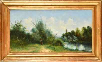 null Pierre Ernest BALLUE (1855-1928)

Promeneuse au bord de l’eau

Huile sur toile

Signé,...