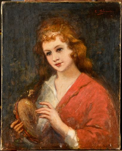 CHARLES PÉCRUS (1826-1907)

Femme au tambourin

Huile...