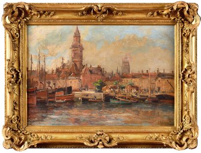 null Jules RIBEAUCOURT (1866-1932)

Port of Dunkirk 

Oil on canvas 

Signed lower...