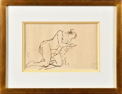 null Théophile Alexandre STEINLEN (1859-1923)

Kneeling Bather

Drawing in ink

Bears...