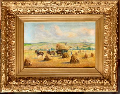 null Henri BOISGONTIER (1850-1940)

Haymaking scene 

Oil on canvas 

Signed lower...