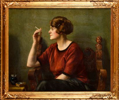 null Frederic WENZ (1865-1940)

Young woman with a cigarette, probably Aline Wenz,...