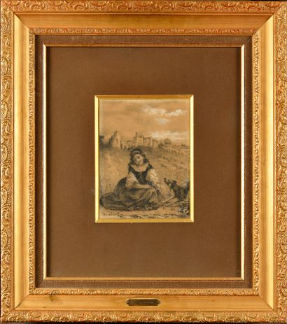 null Narcissus Virgil DIAZ DE LA PEÑA (1807-1876)

Young girl with a dog 

Pencil...