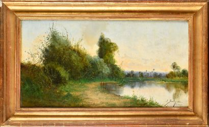 null Pierre Ernest BALLUE (1855-1928)

Bord d’étang à Epinay

Huile sur toile

Signé,...