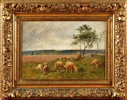 null Albert CHARPIN (1842-1924)

Bergère et ses moutons 

Huile sur toile 

Signé...