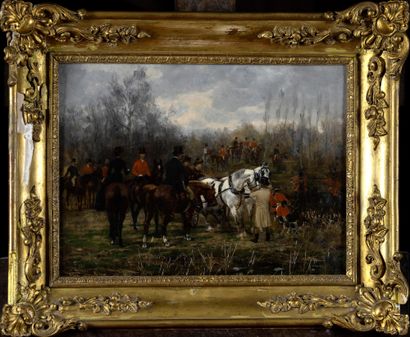 null Jean Richard GOUBIE (1842-1899)

The start of the hunt

Oil on paper mounted...