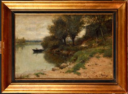 null Adolphe APPIAN (1818-1898)

The amarage

Oil on canvas mounted on cardboard

Signed...